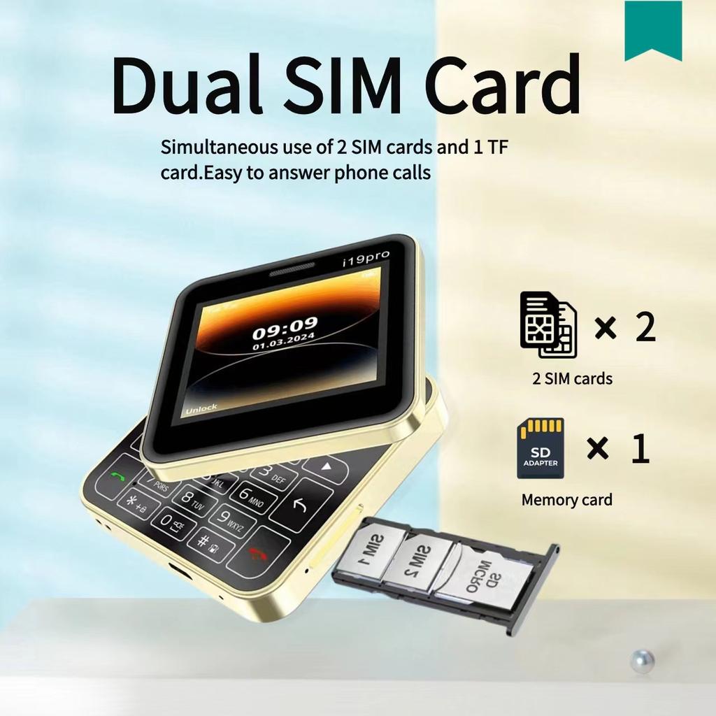 I19pro Dual Card Mobile Non-smart, Rotating Mobile Phone Button Elderly 2G Mobile Phone
