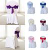 Spandex Chair Sash Ready Made Satin Ribbon Bows Chair Bands  Wedding Banquet Events Decoration