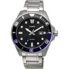Casio Standard Analog Sports Watch 20 ATM Water Resistant Men's Black Blue Bezel Metal Band