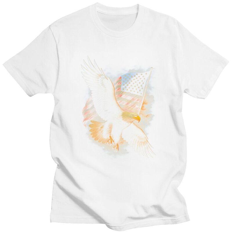 American Bald Eagle Patriotic 4th Of July T Shirt Unisex Women Short Sleeve Tshirt Graphic Tee Pure Cotton Slim Fit Clothing