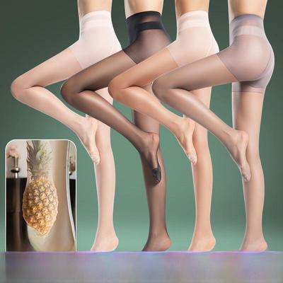 Calze Ananas Ultrasottili Antistrappo per Donna - Collant Sexy Velati Neri e Color Carne, Effetto Gamba Nuda 0D.