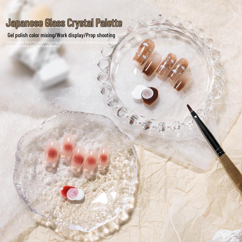 

Crystal Palette Nail Art Display & Pen Holder: Gel Painting Blending Plate & Tools