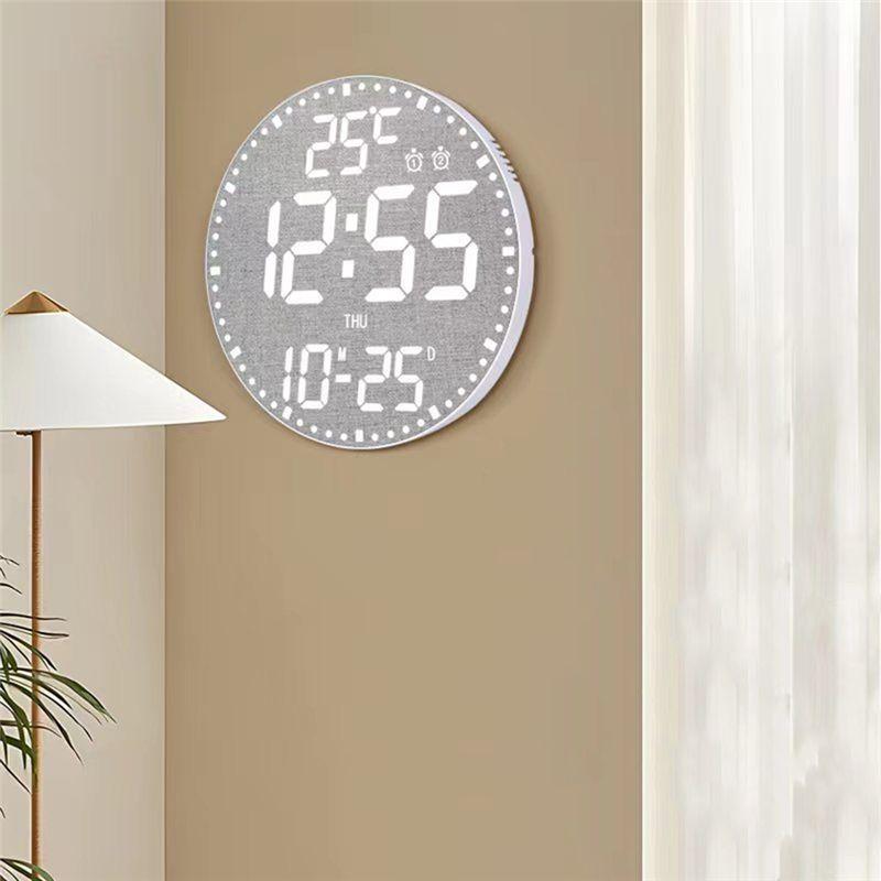 A74E-Digital Electronic Clock Calendar Wall Clock Living Room Decorative Wall Hanging Colorful Smart Clock