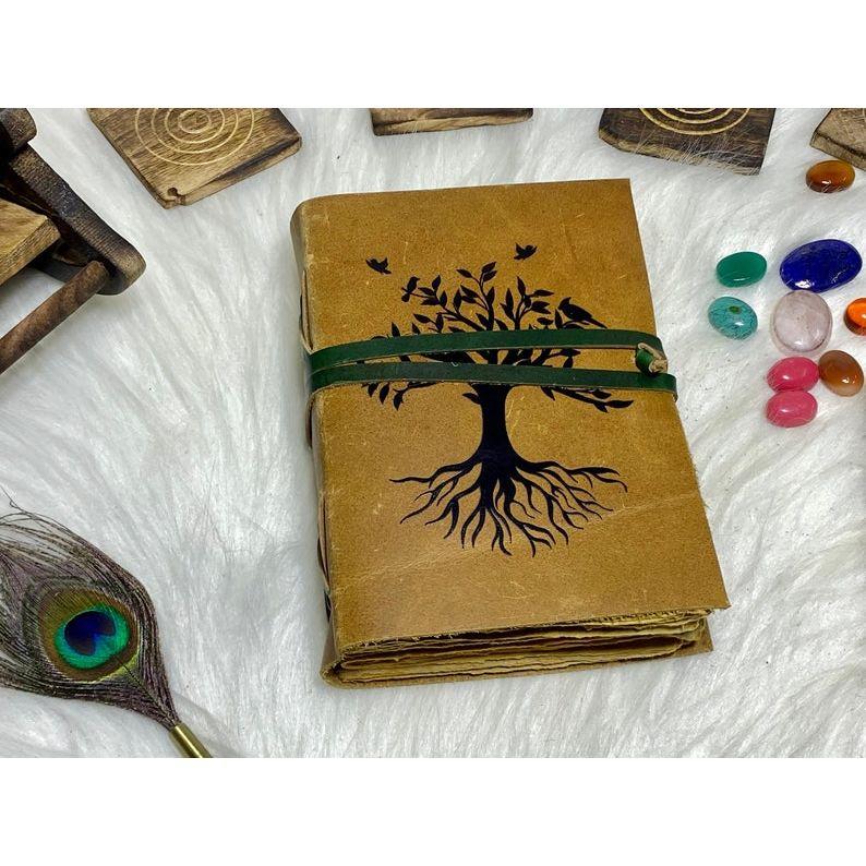 

Vintage Leather Journal Tree of Life Handmade Journal With Deckle Edge Paper Great Gifts for Men and Women 7 x 5 in