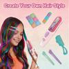 Outil Strass Pailleté Sûr pour Enfants Kit de Coiffure Gemme pour Cheveux avec Peigne Magnétique Rose 24 Patchs et Pinces Gemme Colorés Coiffures Étincelantes Créatives