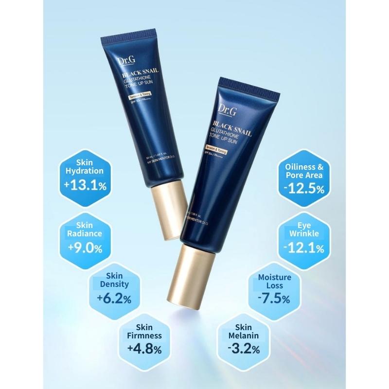 [Dr.G] Black Snail Glutathione Tone Up Sun 100ml (50ml x 2EA) / 1.69 fl. oz. x 2EA