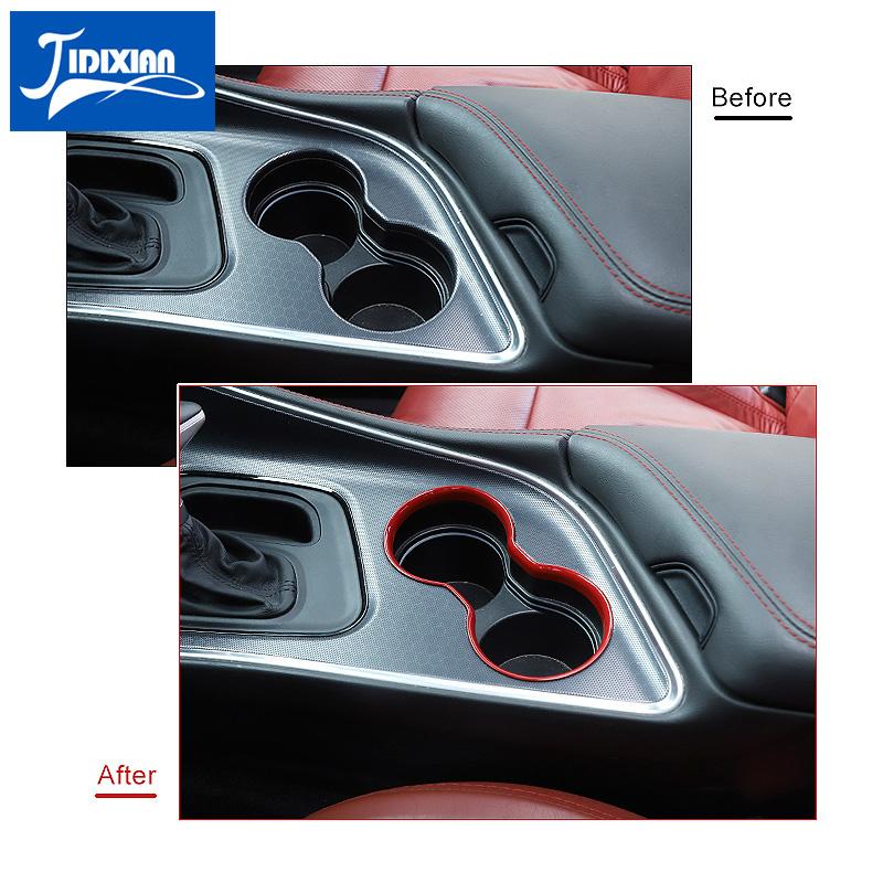 

JIDIXIAN ABS автомобильный передний держатель для чашки с водой, декоративное кольцо, крышка для Dodge Challenger 2015 2016 2017 2018, аксессуары для интерьера