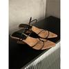 2025 Summer New Fashion Versatile Pointed High Heels Internet Celebrity Niche Design Wedge Heel with Two Sandals