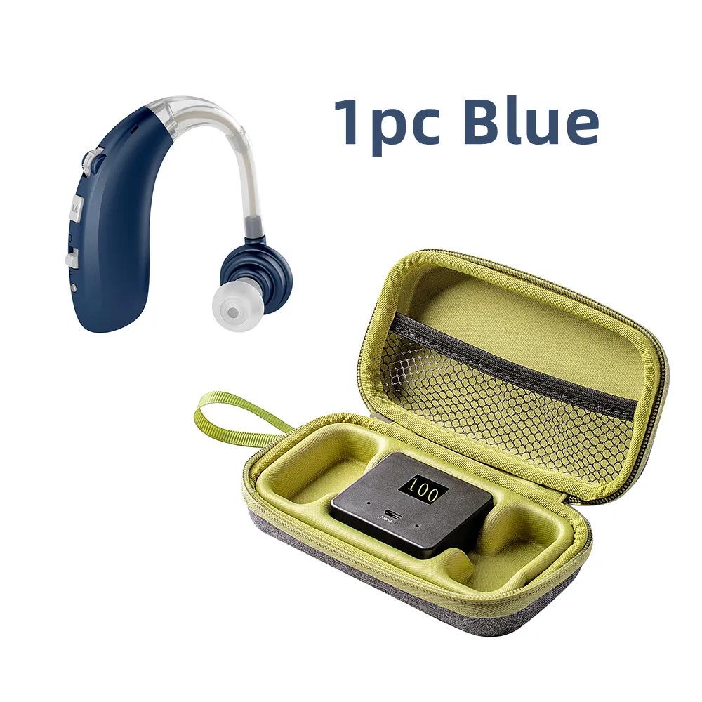 New Digital Wireless BTE Hearing Aid for Seniors with Charging Case