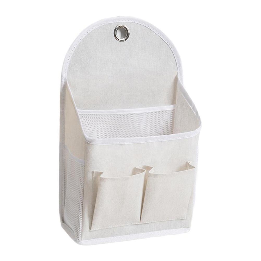 Wandmontierte platzsparende Aufbewahrungstasche, geeignet für Badezimmer, Schlafzimmer, Wohnheim, mit mehreren Fächern und Leinen-Baumwollmaterial