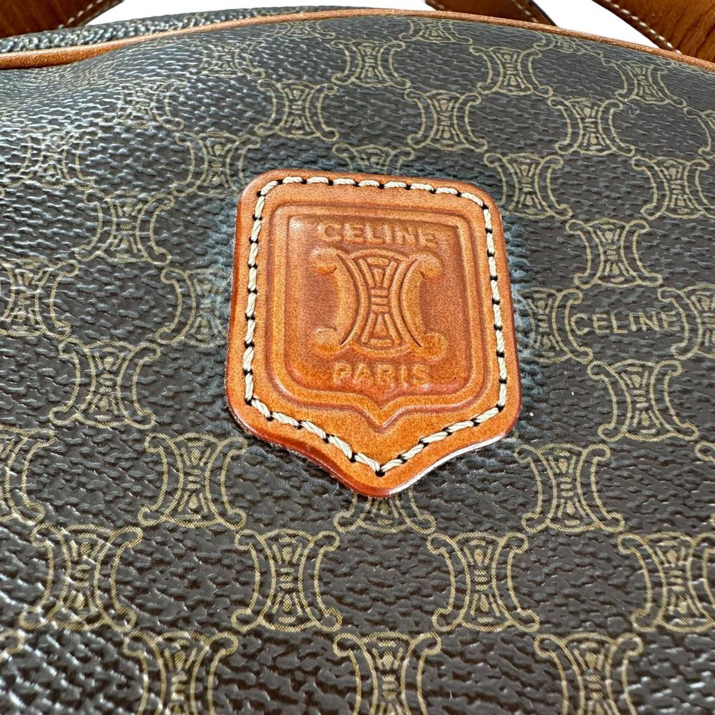 Celine Macadam Handbag Brown Women Mini Boston Used