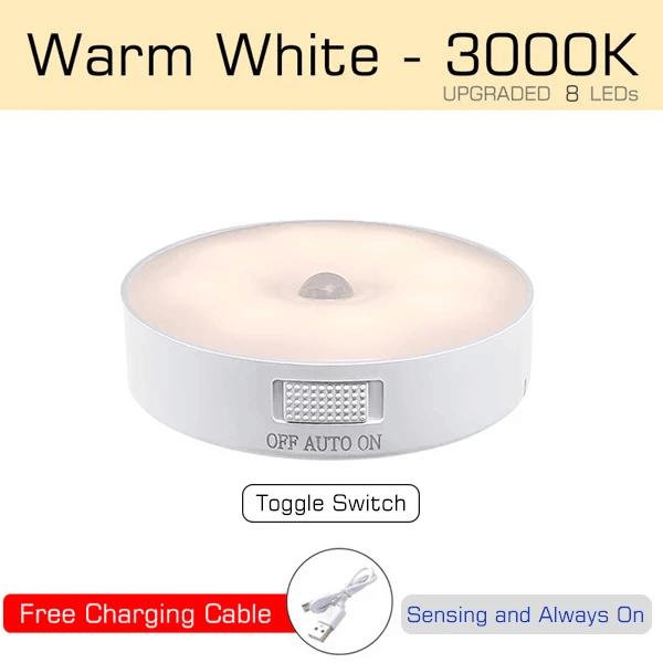 Světlo se senzorem pohybu Noční světlo do ložnice Dekorace místnosti USB LED lampa Dobíjecí Dekorativní světla pro domácnost Schody Chodba Skříň