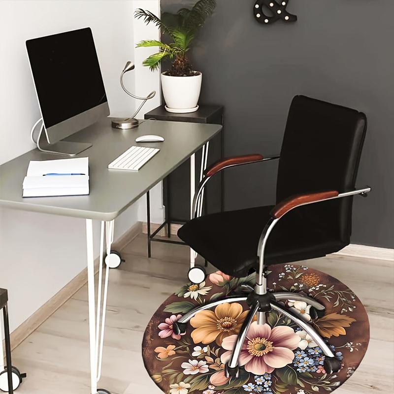 

1pc Office Carpet Chair Mats Vintage Floral Bouquet Perfect for Decorating Office Chairss, Or Bedrooms.YDT417 80cm by 80cm