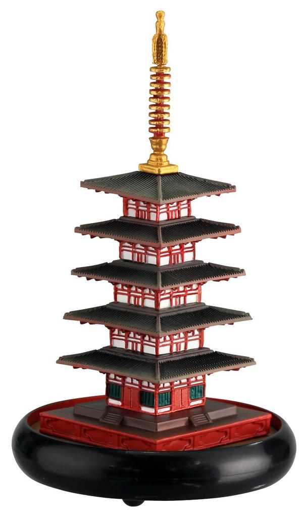 miniQ Miniature Cube 004 Gangoji Approximately 75mm PVC Complete Figure Five-Story Pagoda, Temple, Nara, Tall, & ABS, Pre-painted,
