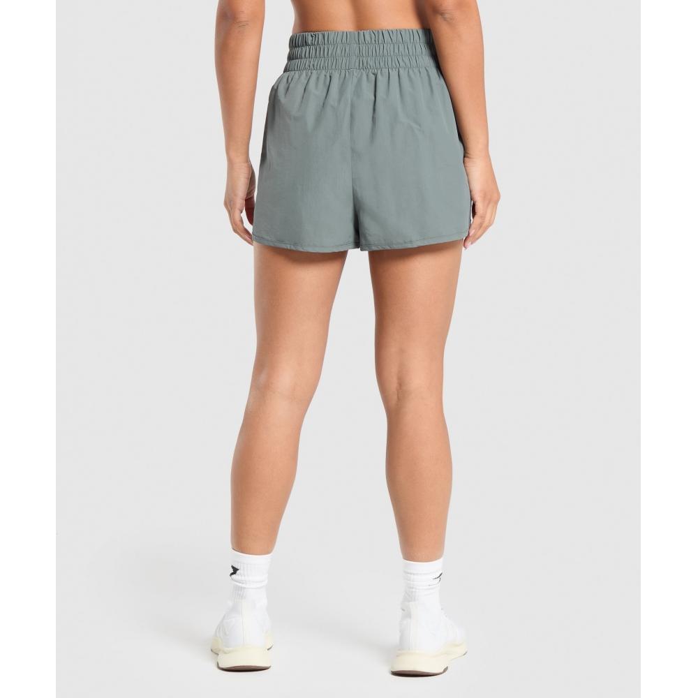 Gymshark Retro Waistband Shorts Cargo Teal B8a6n Tbng