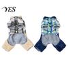 Warm Dog Jumpsuit Fuzzy Bear Jumpsuit, Cute Plaid Outfit, 4-Legged Apparel, Autumn Winter Onesie Plush Lined Cozy Clothes for Small Clothing