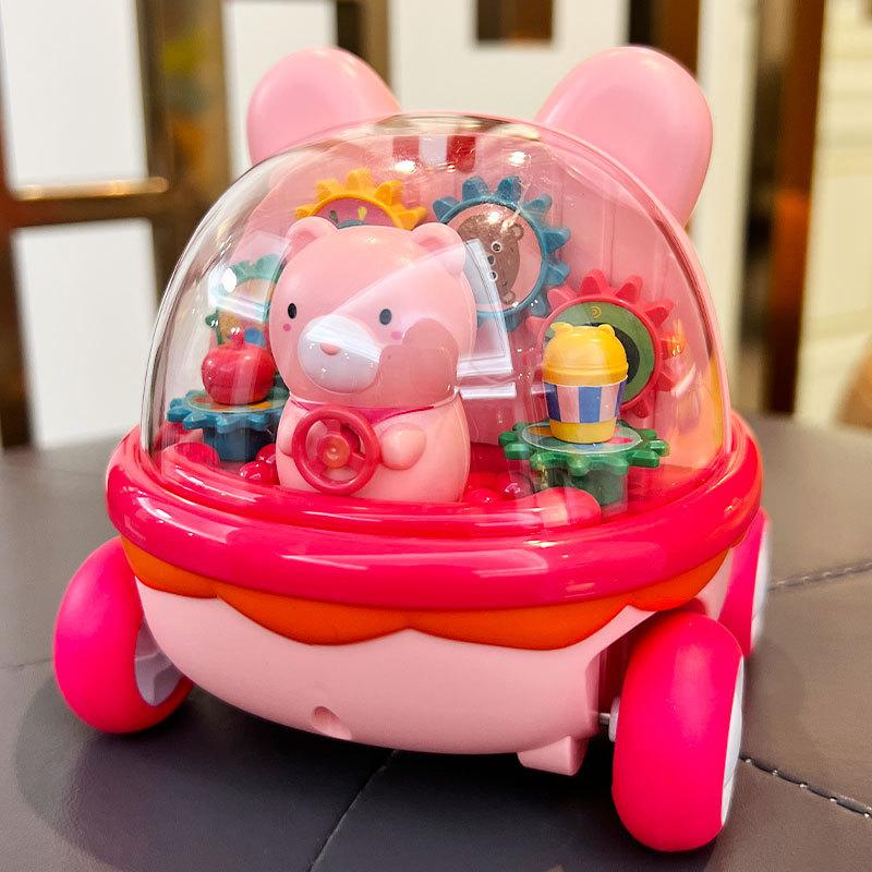 

Children s Bear Inertia Gear Puzzle Drop Resistant Cartoon Car Boy Girl Car Toy Gift No Battery Required
