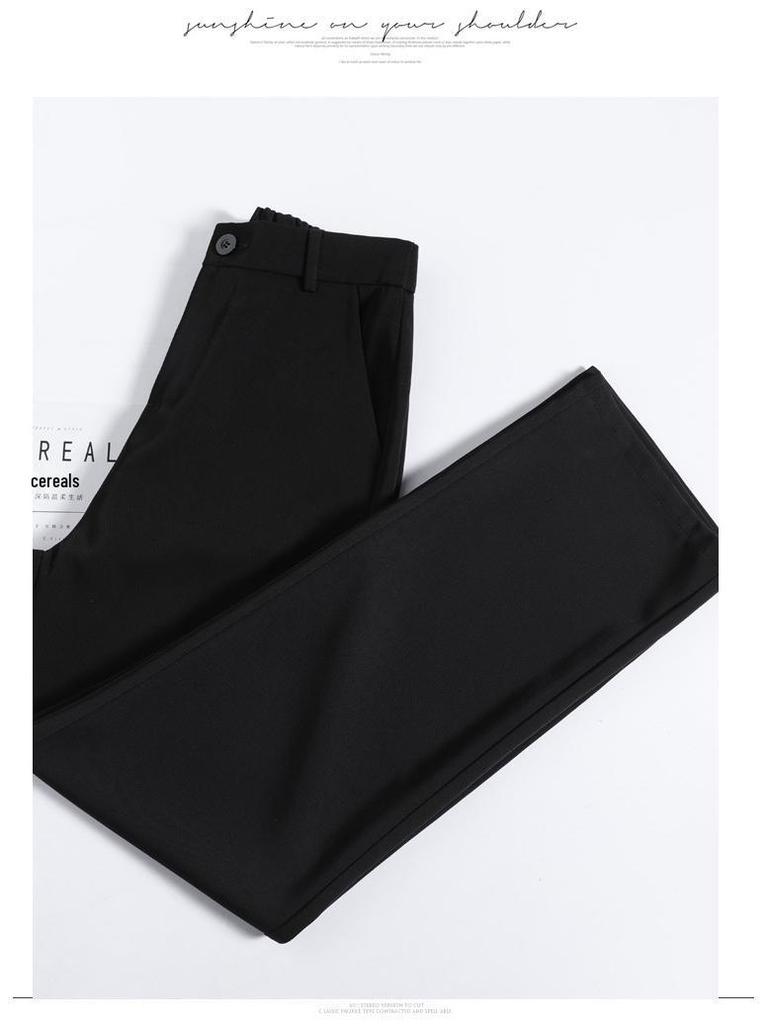 2026 Women's High Waist Loose Fit Straight Leg Suit Pants - Spring/Autumn