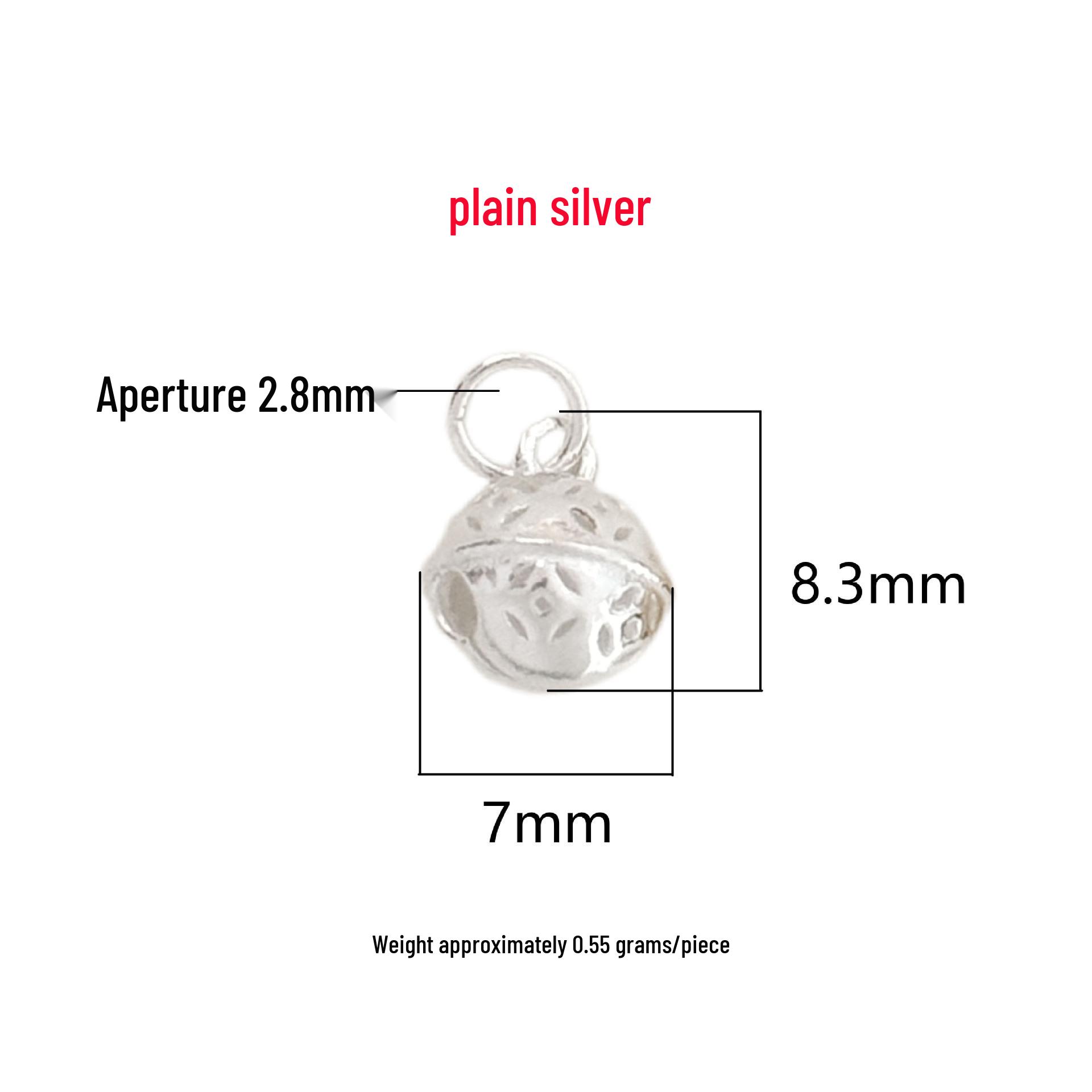 3D Copper Coin Bell Pendant - 999 Sterling Silver Chinese Charm for DIY Crystal Bracelets, Necklaces, and Weaving Projects. Pure Silver 999