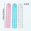 6 Pcs Folding Ruler Clear Ruler Soft Ruler for School Teacher Office Student Learning Supplies(Blue Red Transparent)