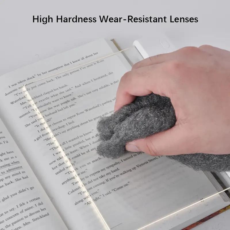 LED Book Light Rechargeable Reading Lights for Books in Bed Eye Caring 3 Color Stepless Dimming Flat Book Light for Book Lovers