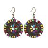 Bohemian Style Round Hollow Alloy Earrings Creative Floral Design Lightweight Dangle Earrings for Women Fashion Jewelry Accessories
