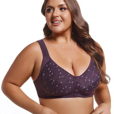 Women Large Size Front-closure Bra Wide Strap Bra