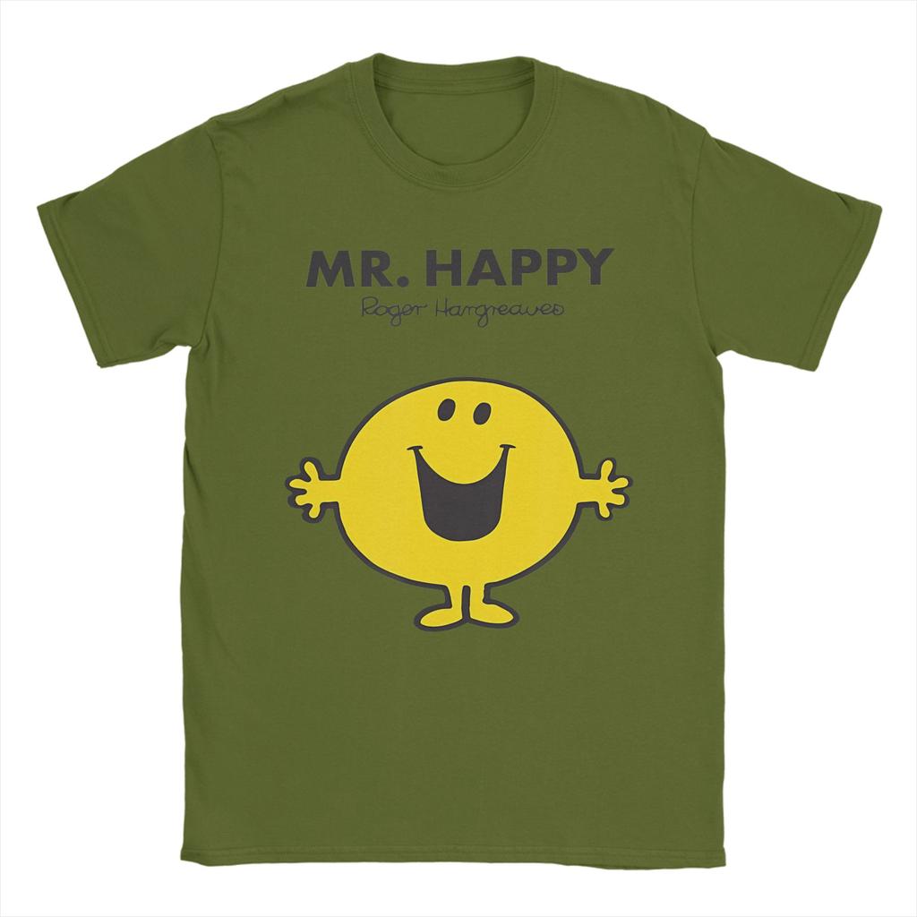 Mr Men Little Miss Mr. Glückliche Niedliche Lustige Glückliche T-Shirts Einzigartige Reine Baumwolle T-Shirts Rundhals Kurzarm T-Shirts 4XL 5XL Kleidung