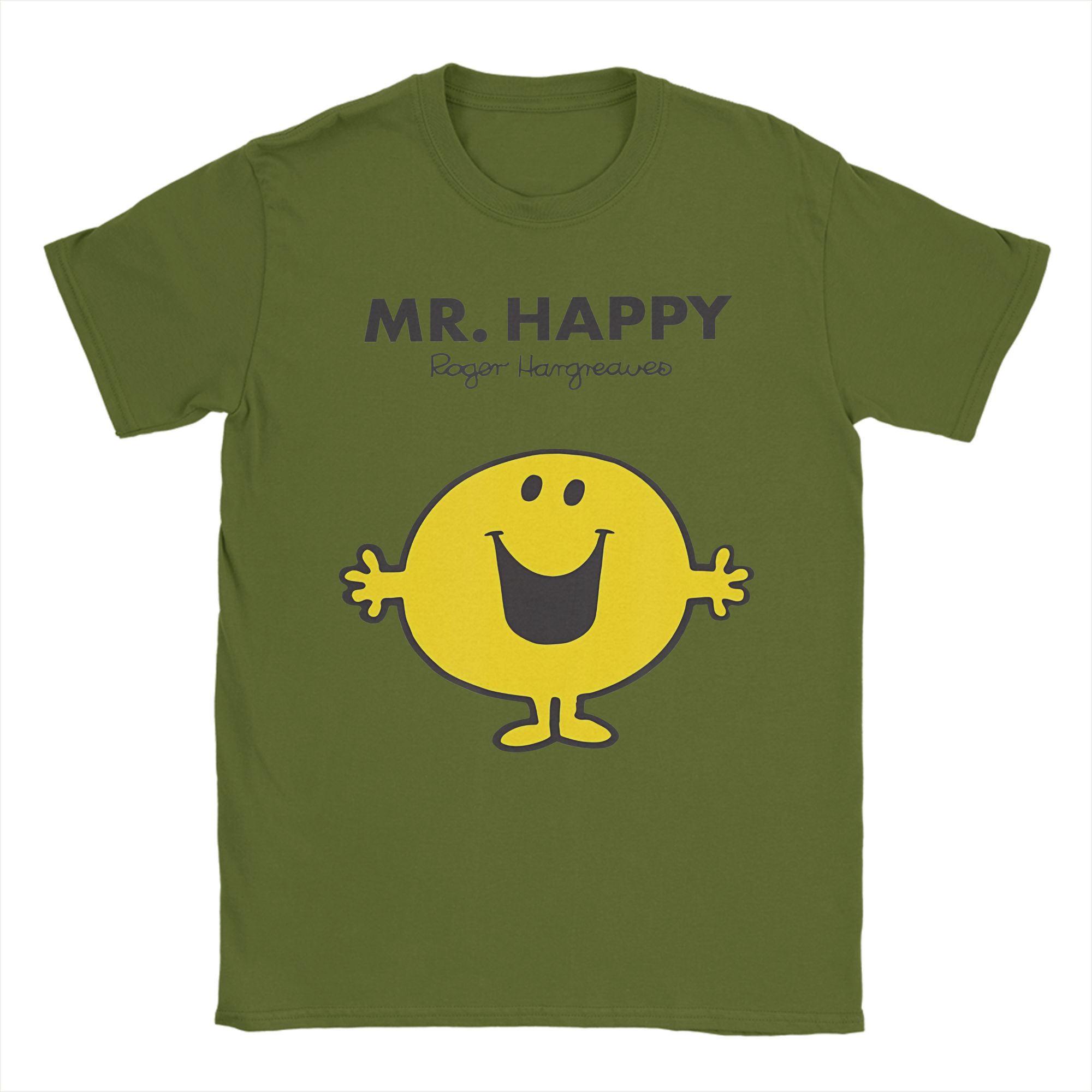

Mr Men Little Miss Mr. Happy Cute Funny Happy T-Shirts Unique Pure Cotton Tees Crew Neck Short Sleeve T Shirts 4XL 5XL Clothing S