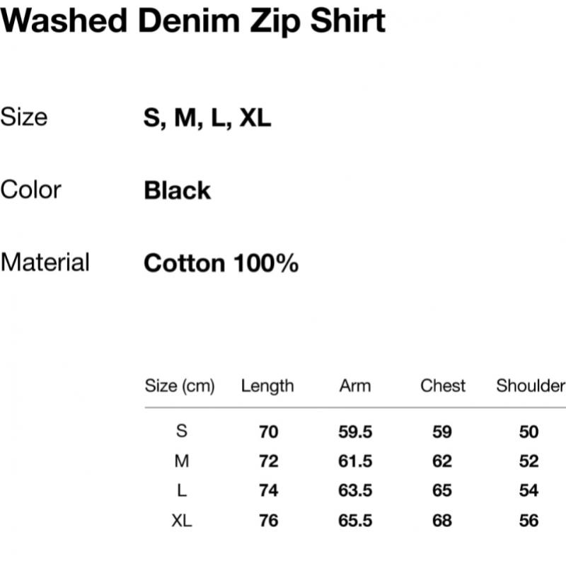 Thisisneverthat Washed Denim Zip Shirt Black