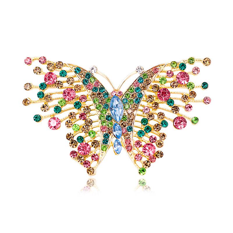Elegant Women Girls Fashion Exquisite Crystal Butterfly Brooch Pin Classic High-end Lady Rhinestone Vintage Badges Jewelry