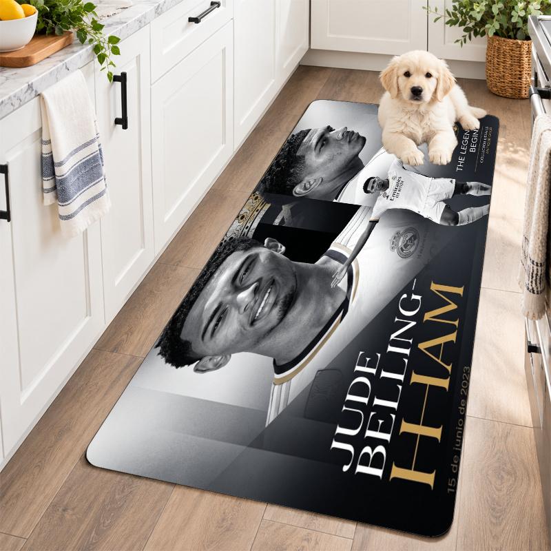 Flannel Kitchen Mat Jude Bellingham Soft Area Rug Non Slip Floor Carpet Home Decoration