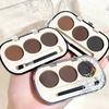 Eyebrow Powder Palette with Eyebrow Brush, Waterproof and Sweatproof Natural Color Rendering 3-color Eyebrow Powder Long Lasting
