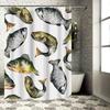 Watercolor Fish Print Shower Curtain Extra Long Bathroom Decor – 180 X 180Cm  Titlewatercolor Fish Print Shower Curtai