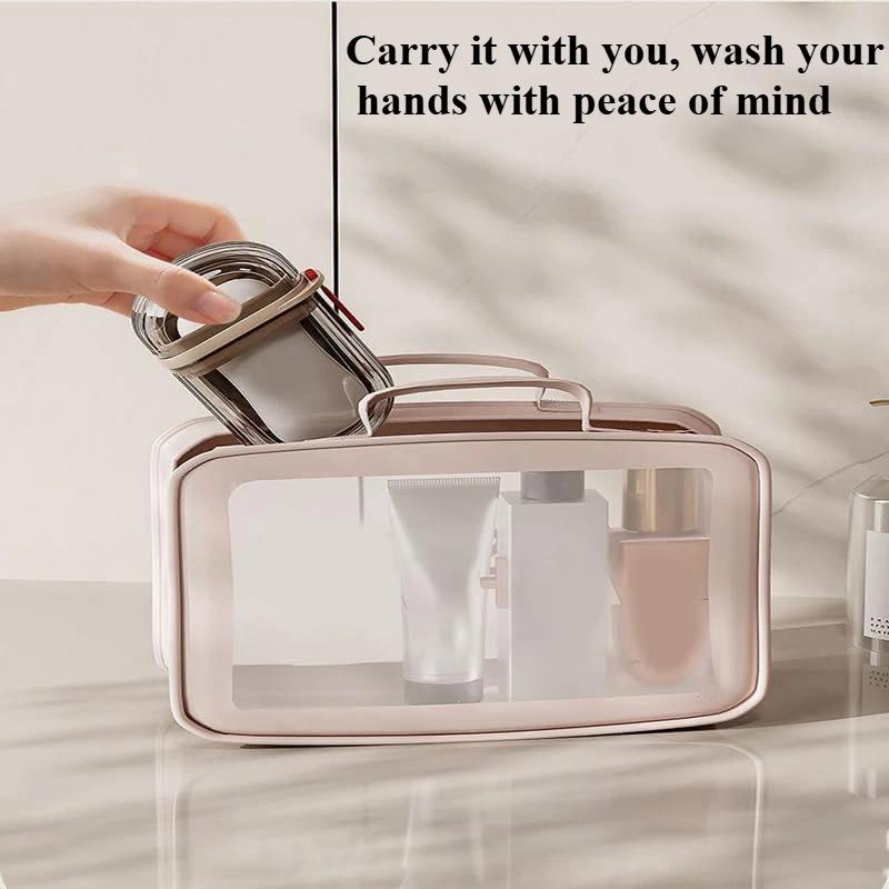 Travel Soap Container with Lid Sealed, Drainable Soap Box, Camping Bathroom Drainage Tray, Portable
