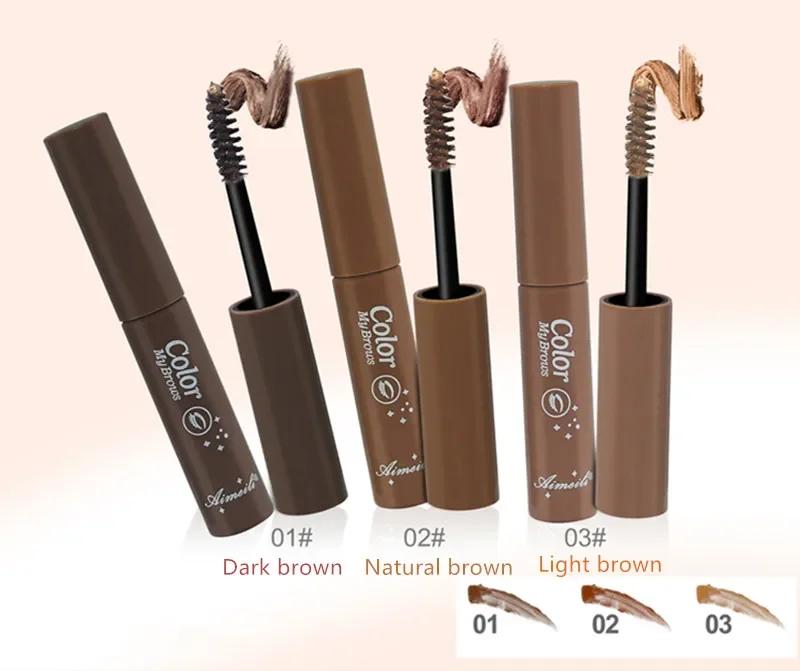 3 Colors Long Lasting Waterproof Eyebrow Mascara Cream Eye Brow Shadow Makeup Beauty Comstic Tools with Brush Dye Eyebrow Gel