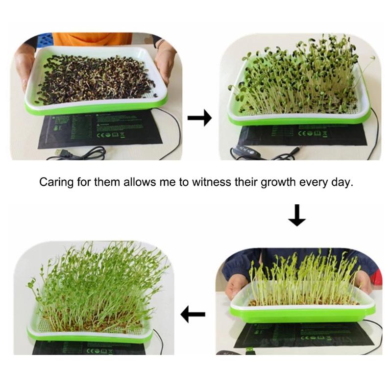 Portable Waterproof Seedling Heat Mats 3 Heat Level USB Powered for Indoor Plant and Reptiles Habitat Maintenance