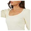 BRAVE SOUL Womens/Ladies Ribbed Square Neck Puff Sleeve Top