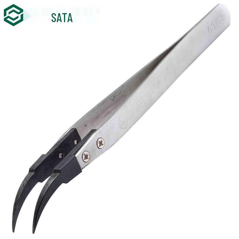 SATA 03163 Bent-Nose Tweezers
