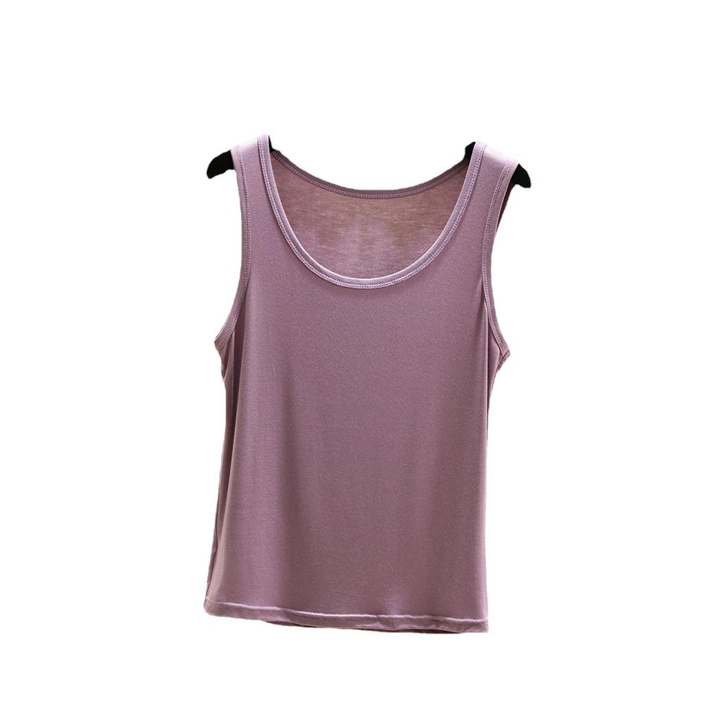 Kvinners sommer tynn modal U-hals slankende tanktopp