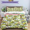 3pcs Sanrio KEROKERO KEROPPI1 Design Cover Set - HD Printed Bedding with 1 Cover and 2 Pillowcases - Perfect for Home and Dorm Decor