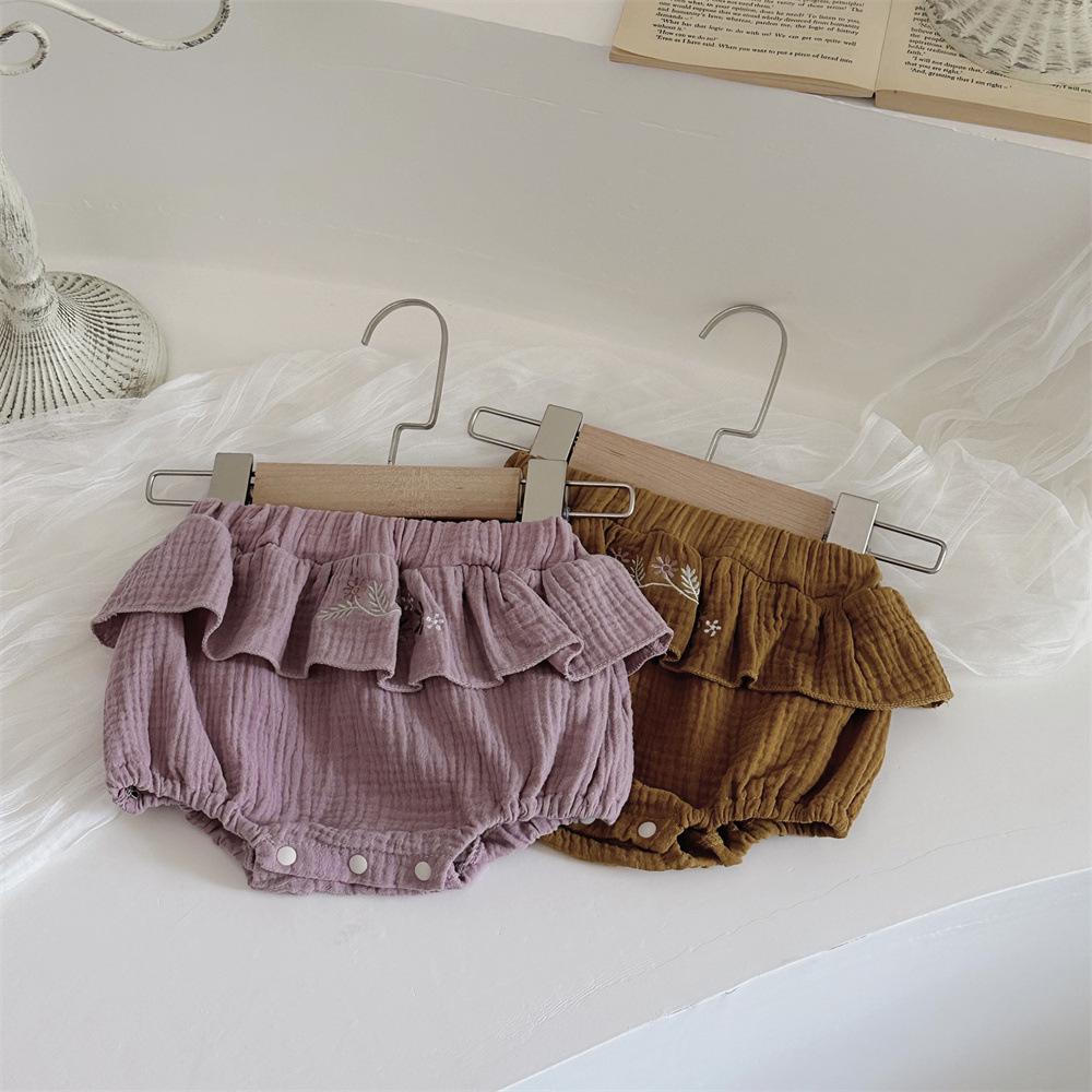 Sommer Baby- und Kleinkind Baumwollgaze Rüschenshorts im INS-Stil