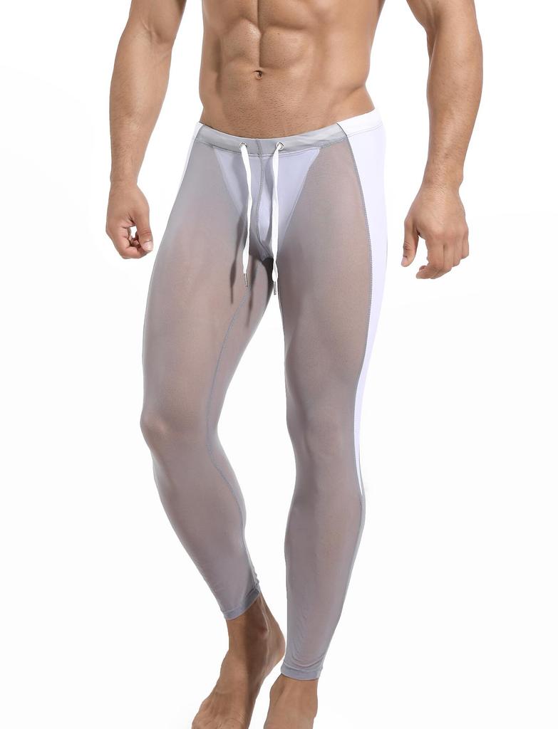 Maeau Sheer Mesh Lang Dünn Lang 3D Grau Größe L Herren Strumpfhosen, Hosen, Bequem, Atmungsaktiv, Unterwäsche, Ärmel, Durchsichtig, Schnelltrocknend, Nähte,
