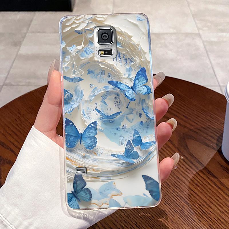 For Samsung Galaxy S5 SV GT-I9600 G900F S5 Neo Silicone Aesthetic Fashion Cute Cat Soft TPU Back Cover Transparent Phone Case