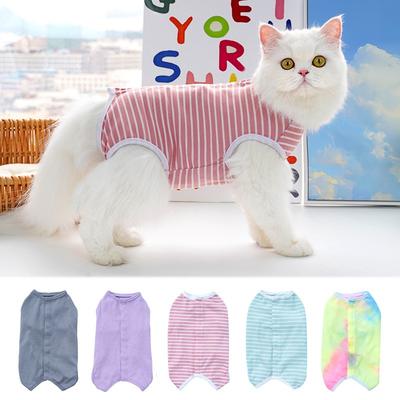 Roupa de Recuperação para Animais de Estimação Gatos Cães Pequenos a Médios Pós-Cirurgia Confortável Ajustável Roupa de Castração Uso em Todas as Estações