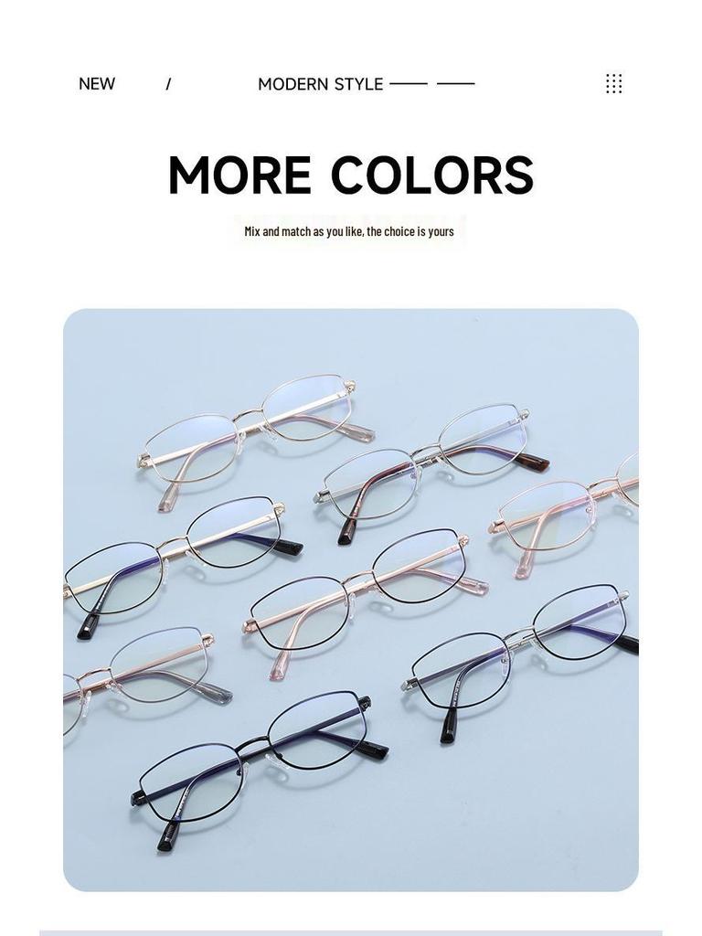 Minimalistische Golddrahtbrille im koreanischen Stil für Damen - High-End, myopiefreundlich, kleines Gestell für runde Gesichter