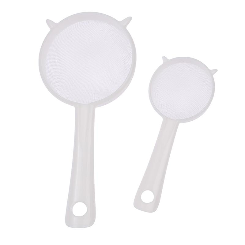 Kitchen Handheld Plastic Screen Mesh Tea Leaf Strainer Flour Sieve Colander