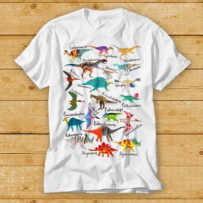 Dinosaurs T Shirt Names Pictures Kids Novelty Cool Music Funny Movie Cool Meme Gift Top Tee 2248