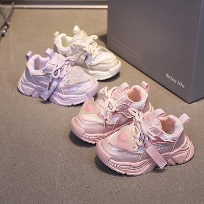 Korean Style Children's Sports Shoes – New Spring/Autumn Girls' Ultra-Light Soft-Sole Casual Shoes, Breathable Student Sneakers, Chunky Dad Shoes