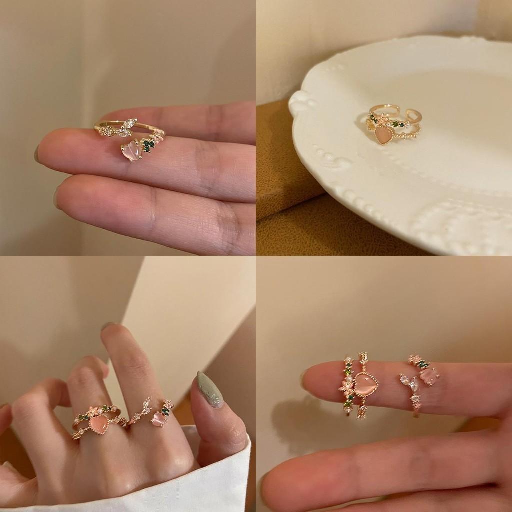 Style Geometric Charming Adjustable Heart Shaped Zircon Ring For Women Perfect For Gifts